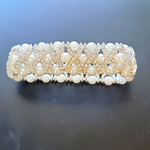 Pearl and Rhinestone Bracelet